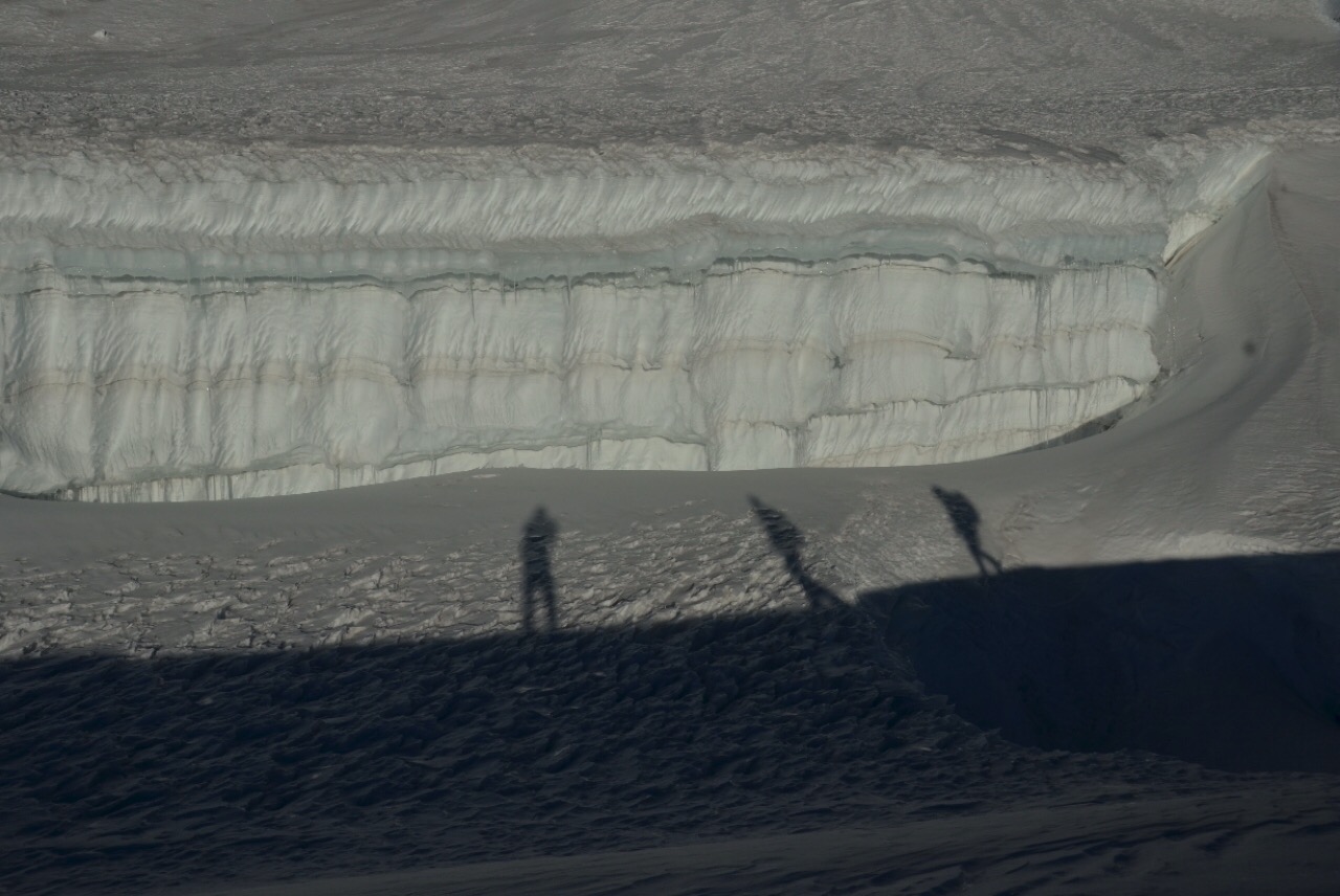 Schattenspiele auf dem Gletscher