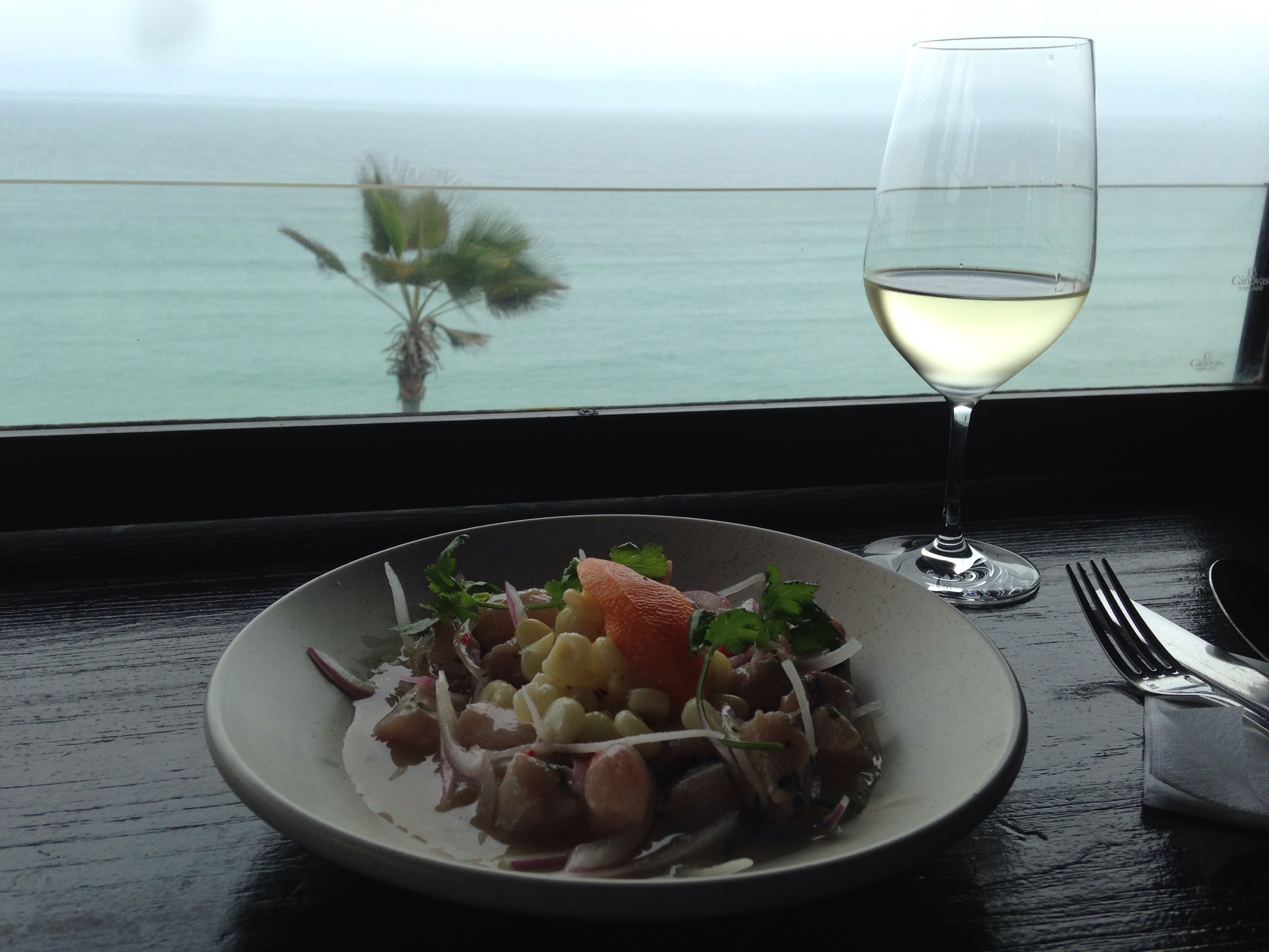 Zum letzten Mal Ceviche bei wunderbarer Aussicht